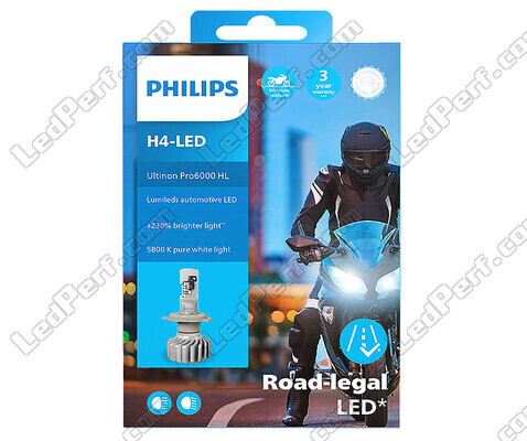 Packaging Philips ULTINON Pro6000 H4 LED Motorcycle Bulb - Approved - 11342U6000X1