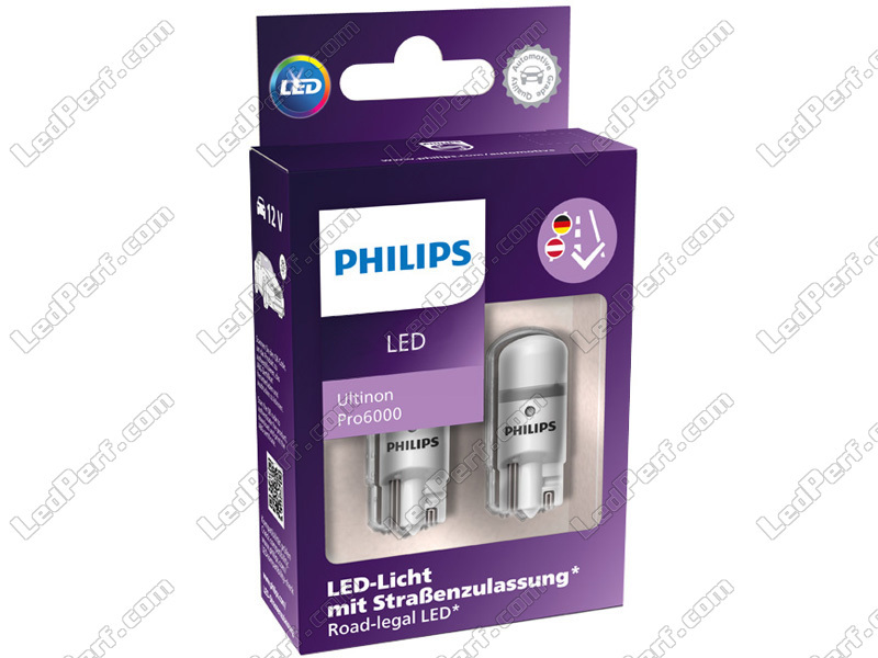 2x Philips LED bulbs approved for side lights of Dacia Lodgy