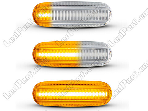 Lighting of the transparent sequential LED turn signals for Fiat Panda II