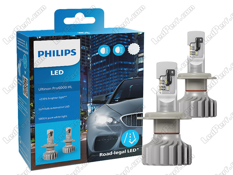 Philips Ultinon Pro6000 H7 LED Headlight Bulb with Road Approval, +230%  Brighter Light