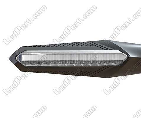 Front view of dynamic LED turn signals with Daytime Running Light for Harley-Davidson Fat Boy 1584 - 1690