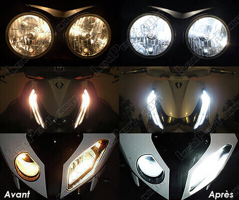 xenon white sidelight bulbs LED for KTM XC-W 300 (2020 - 2023) before and after