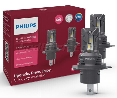 2x PHILIPS Ultinon Access H4 LED Bulbs 6000K - Plug and Play